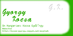 gyorgy kocsa business card